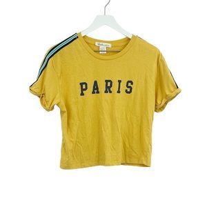 Paris Yellow Crop Top Size Medium
